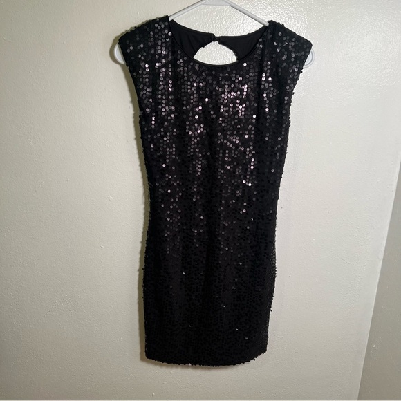 Love Reign Sleeveless Dress Black Sequins S - Picture 2 of 12